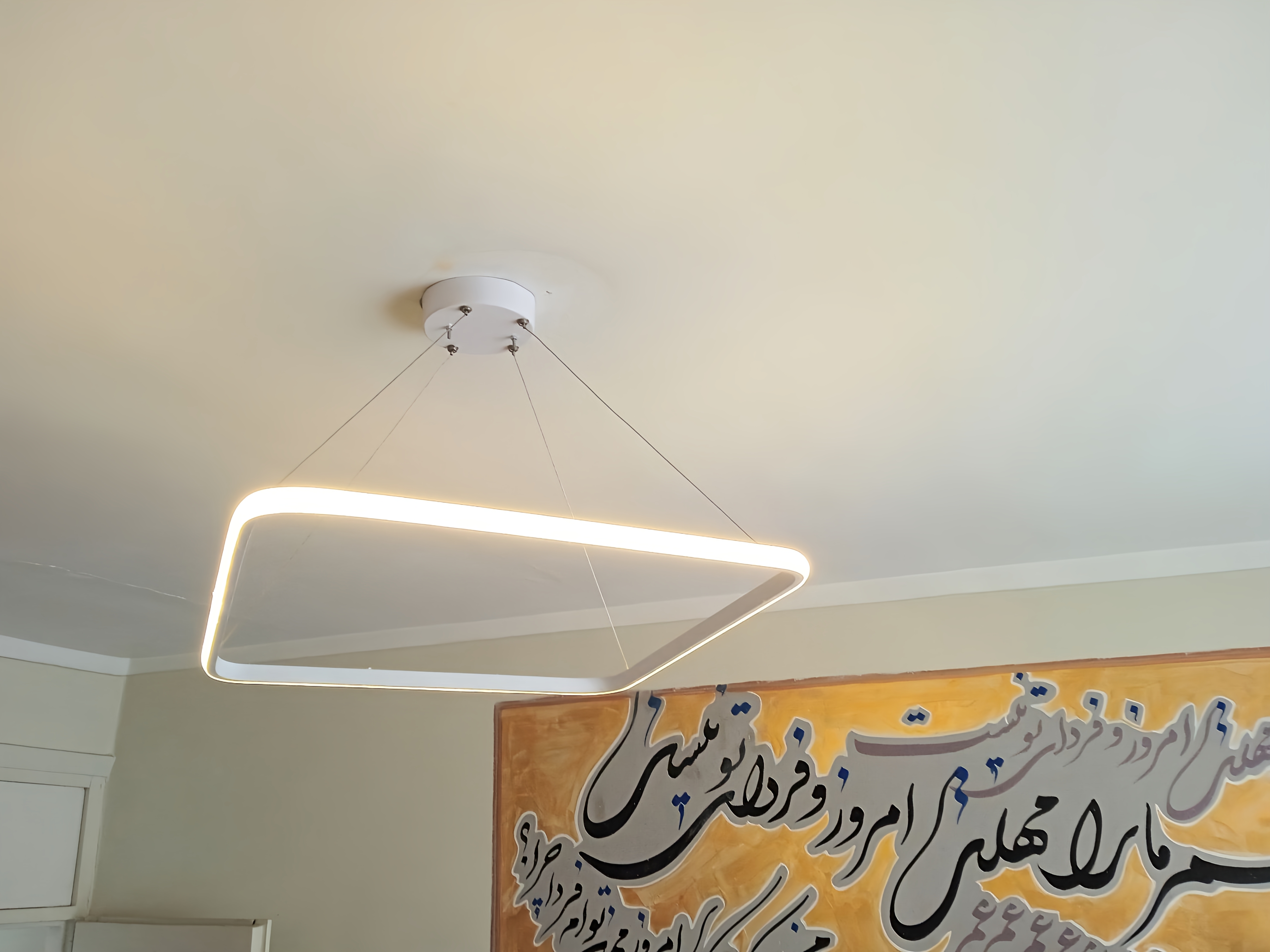 چراغ آویزمربع لوسترماد کدMR104 روکشدارسایز40