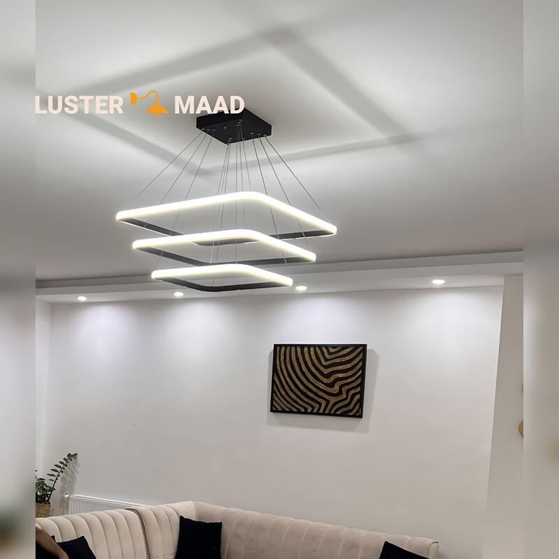 لوستر مدرن ماد مربع سه طبقه