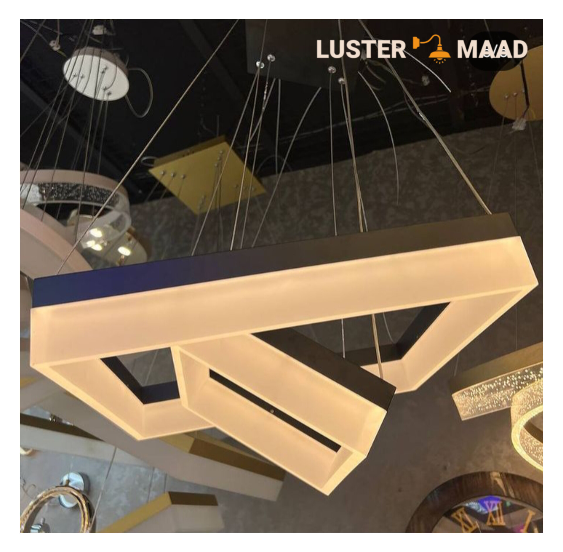 لوسترسقفی مدرن مربع ماد2طبقه کدM205m